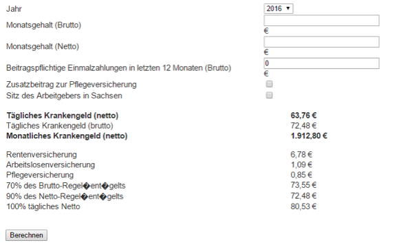 Höhe Krankengeld